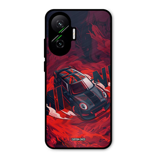 Red Black Cooper Poco F7 5G Mobile Back Cover - Car&Bike PrintShield Case