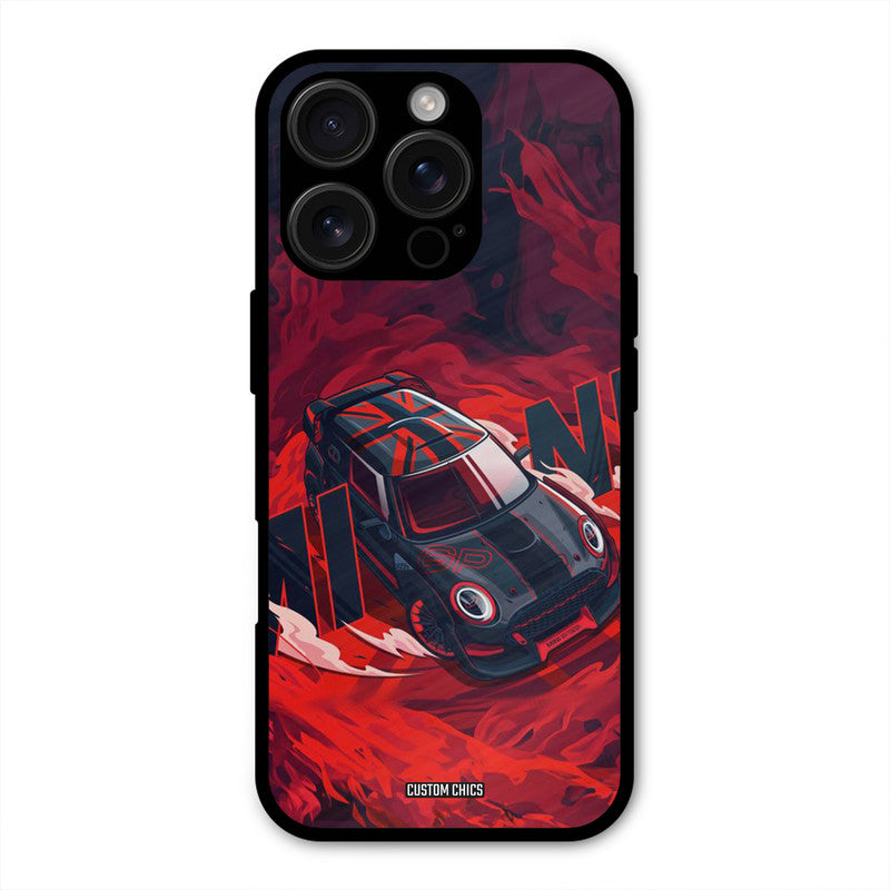 Red Black Cooper iPhone 16 Pro Mobile Back Cover - Car&Bike PrintShield Case