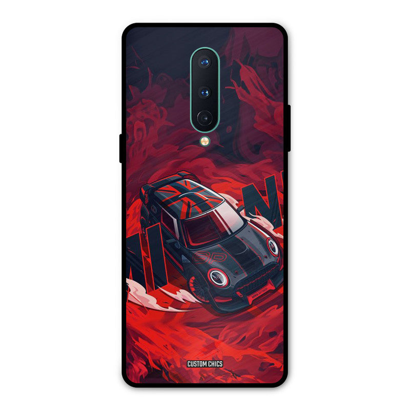 Red Black Cooper Oneplus 8 Mobile Back Cover - Car&Bike PrintShield Case
