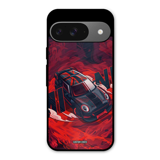 Red Black Cooper Google Pixel 9 Mobile Back Cover - Car&Bike PrintShield Case