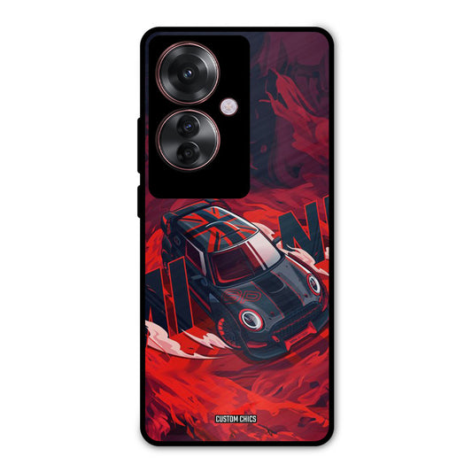Red Black Cooper Oppo F25 Pro Mobile Back Cover - Car&Bike PrintShield Case