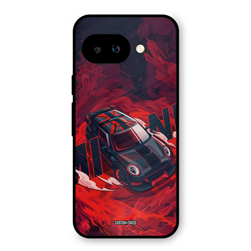 Red Black Cooper Google Pixel 9A Mobile Back Cover - Car&Bike PrintShield Case