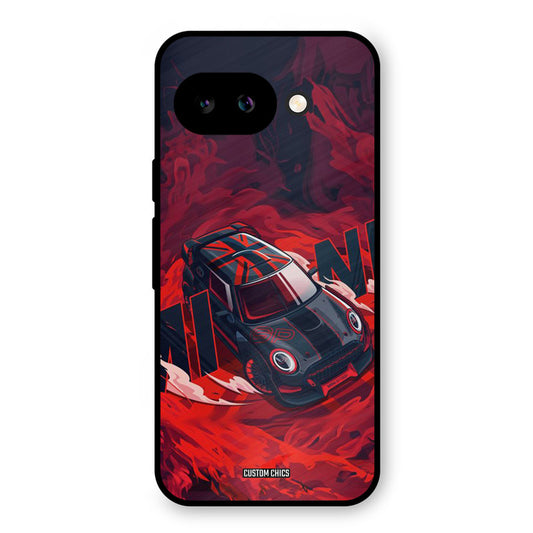 Red Black Cooper Google Pixel 9A Mobile Back Cover - Car&Bike PrintShield Case