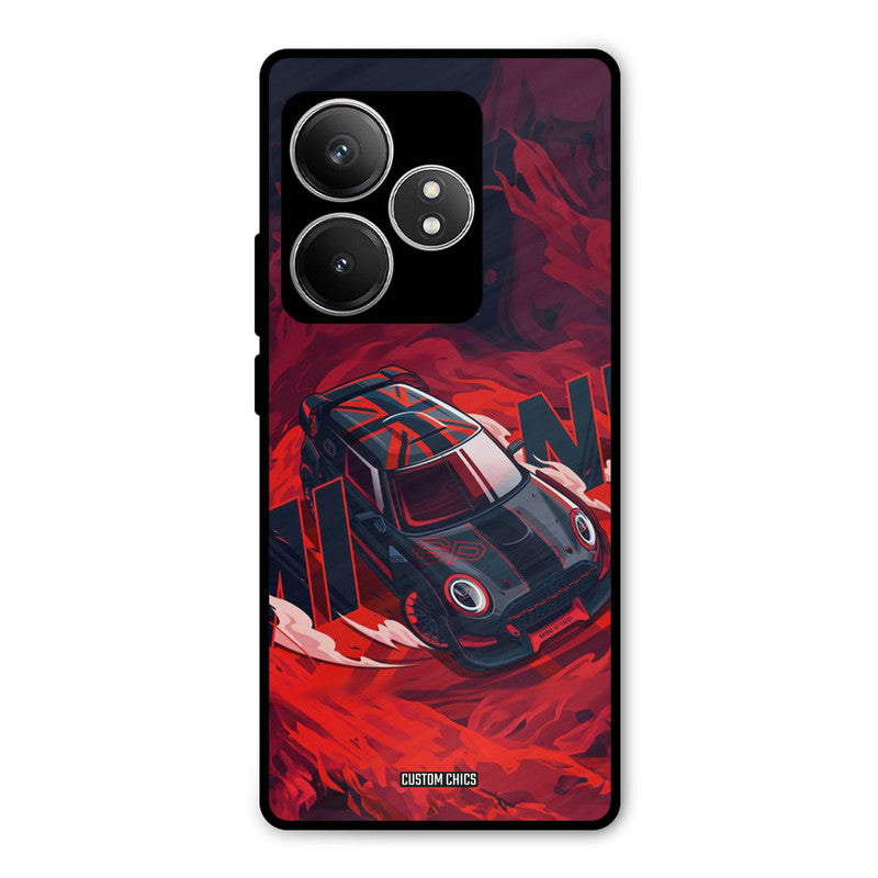Red Black Cooper Realme GT 6T Mobile Back Cover - Car&Bike PrintShield Case