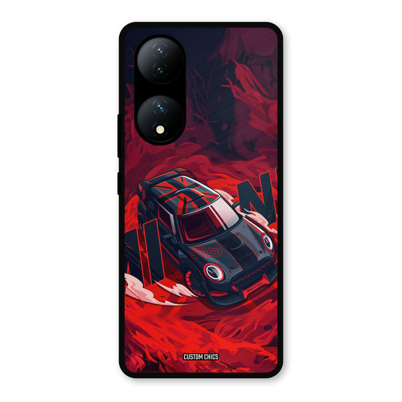 Red Black Cooper Vivo Y100A Mobile Back Cover - Car&Bike PrintShield Case