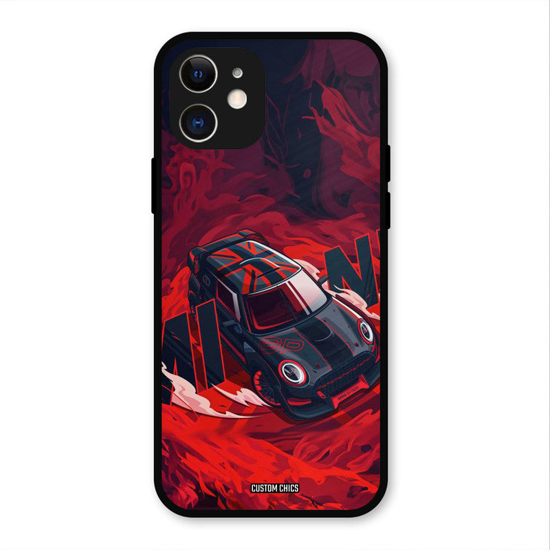 Red Black Cooper iPhone 12 Mobile Back Cover - Car&Bike PrintShield Case