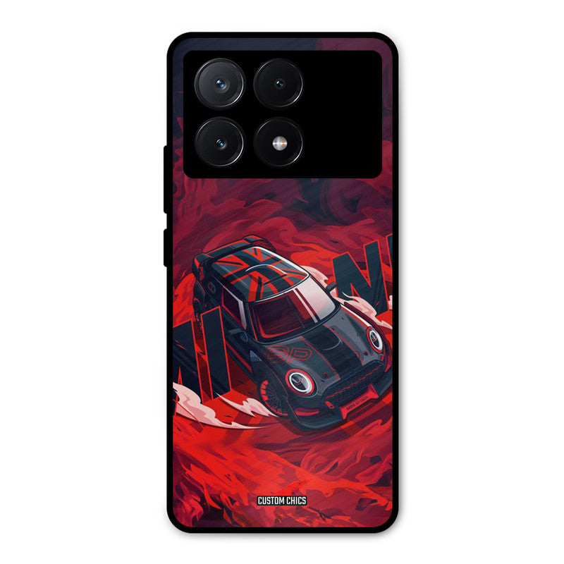 Red Black Cooper Poco X6 Pro Mobile Back Cover - Car&Bike PrintShield Case