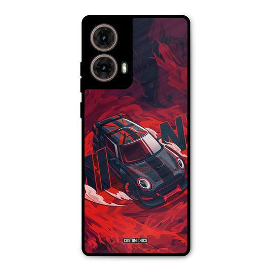 Red Black Cooper Moto G85 Mobile Back Cover - Car&Bike PrintShield Case