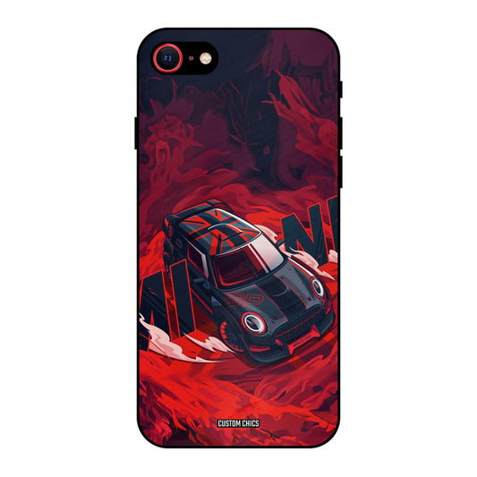 Red Black Cooper iPhone SE 2020 Mobile Back Cover - Car&Bike PrintShield Case