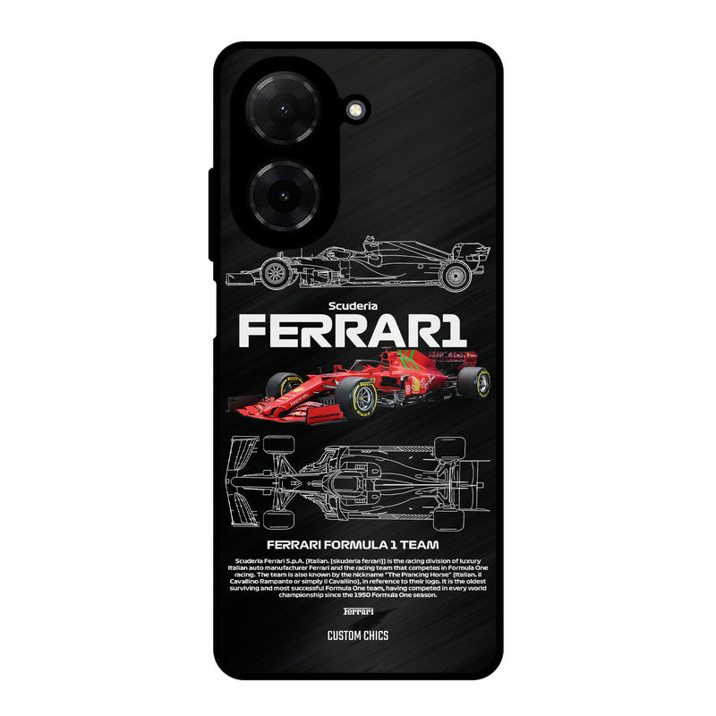 Red Formula Car Poco C71 Mobile Back Cover - Car&Bike PrintShield Case