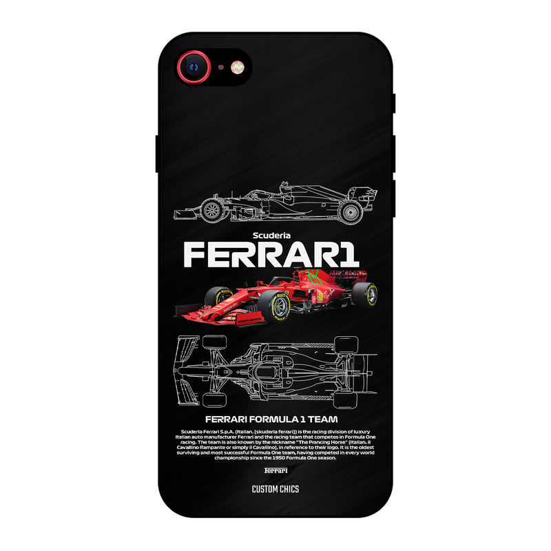 Red Formula Car iPhone SE 2020 Mobile Back Cover - Car&Bike PrintShield Case