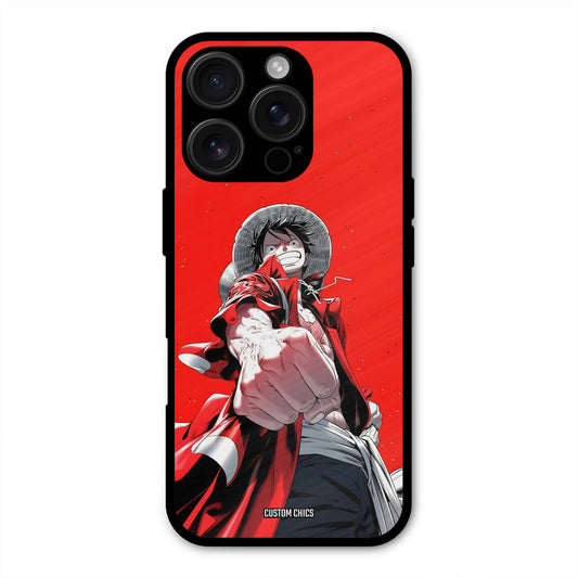 Red Luffy iPhone 16 Pro Mobile Back Cover - Anime PrintShield Case