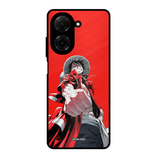 Red Luffy Poco C71 Mobile Back Cover - Anime PrintShield Case