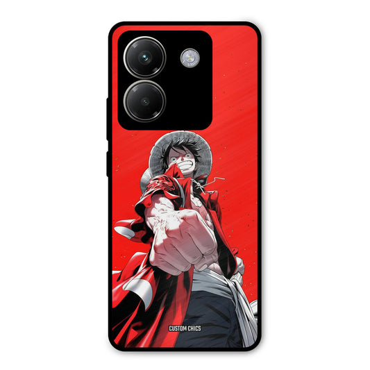 Red Luffy Poco M7 Pro Mobile Back Cover - Anime PrintShield Case