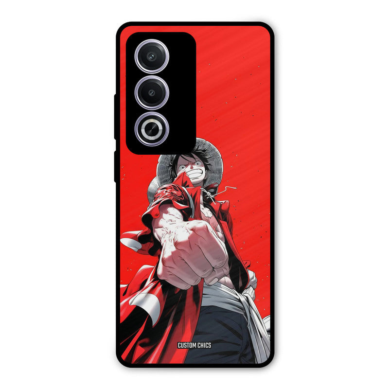 Red Luffy Oppo A3 Pro Mobile Back Cover - Anime PrintShield Case