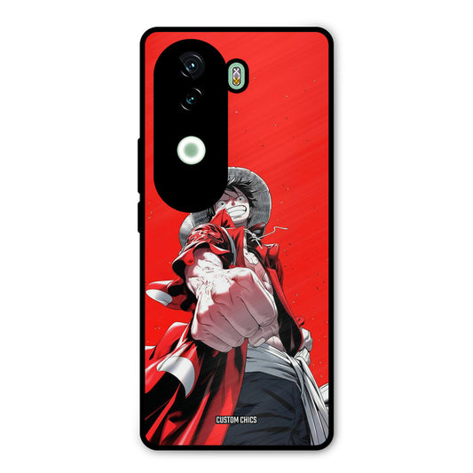 Red Luffy Vivo V40e Mobile Back Cover - Anime PrintShield Case
