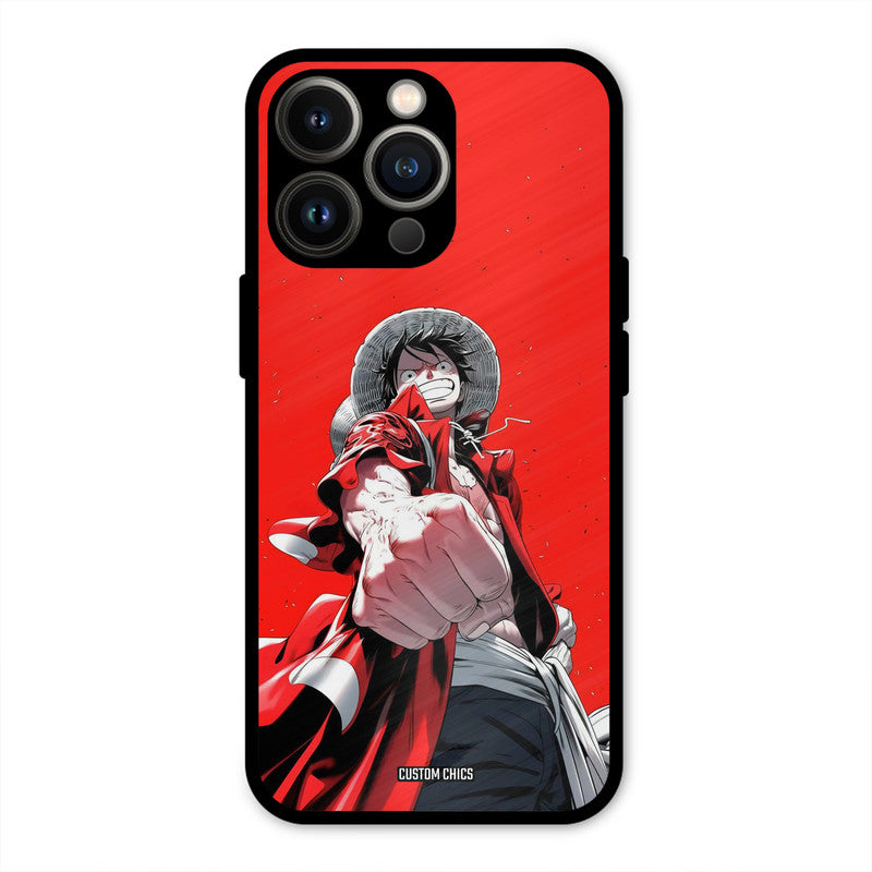 Red Luffy iPhone 13 Pro Mobile Back Cover - Anime PrintShield Case