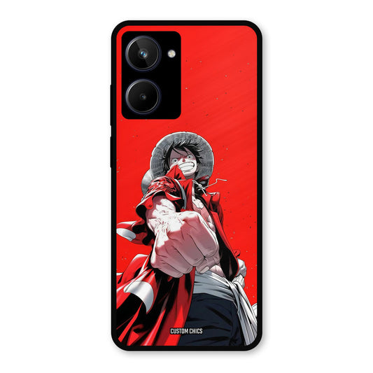 Red Luffy Realme 10 Mobile Back Cover - Anime PrintShield Case