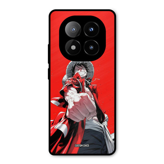 Red Luffy Redmi Note 14 Pro Plus 5G Mobile Back Cover - Anime PrintShield Case