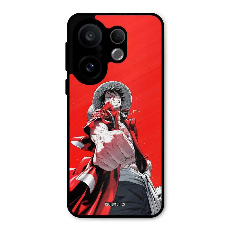Red Luffy Vivo X200 FE Mobile Back Cover - Anime PrintShield Case