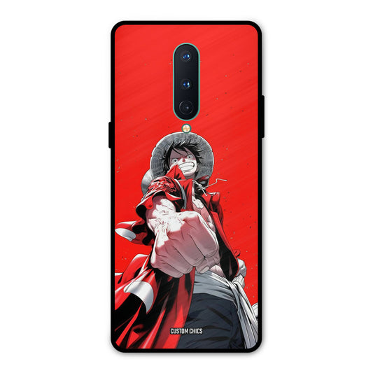 Red Luffy Oneplus 8 Mobile Back Cover - Anime PrintShield Case