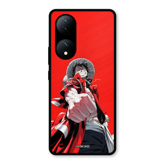Red Luffy Vivo Y100 Mobile Back Cover - Anime PrintShield Case