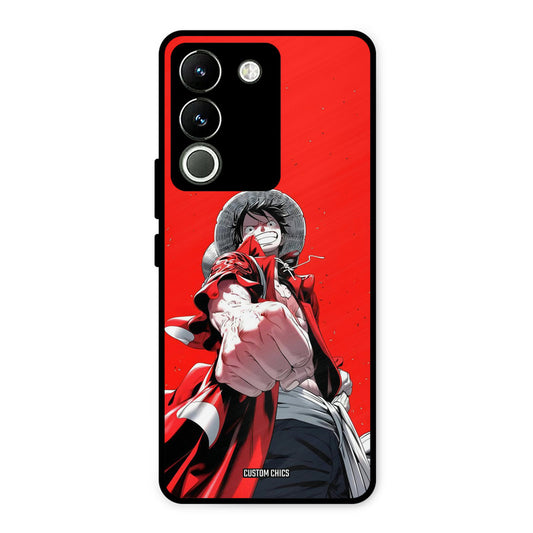 Red Luffy Vivo Y200 Mobile Back Cover - Anime PrintShield Case
