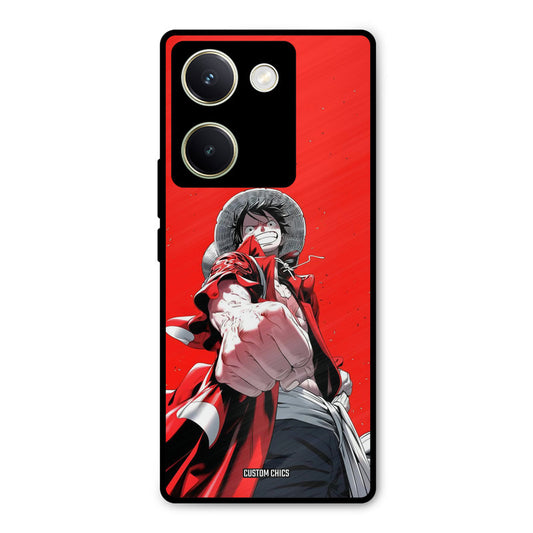 Red Luffy Vivo Y200 Pro Mobile Back Cover - Anime PrintShield Case