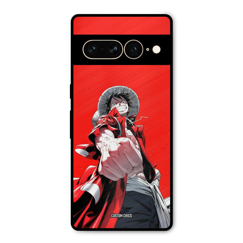 Red Luffy Google Pixel 7 Pro Mobile Back Cover - Anime PrintShield Case