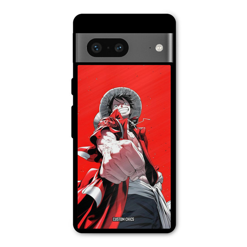 Red Luffy Google Pixel 7 Mobile Back Cover - Anime PrintShield Case