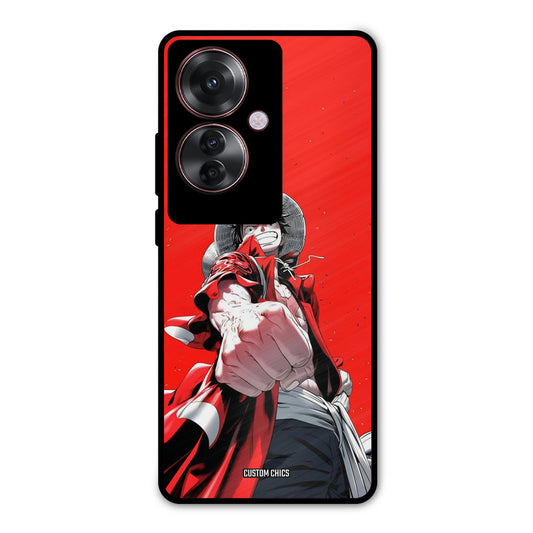 Red Luffy Oppo F25 Pro Mobile Back Cover - Anime PrintShield Case