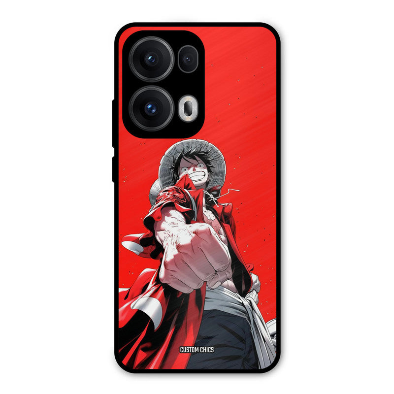 Red Luffy Oppo Reno 13 Pro 5G Mobile Back Cover - Anime PrintShield Case