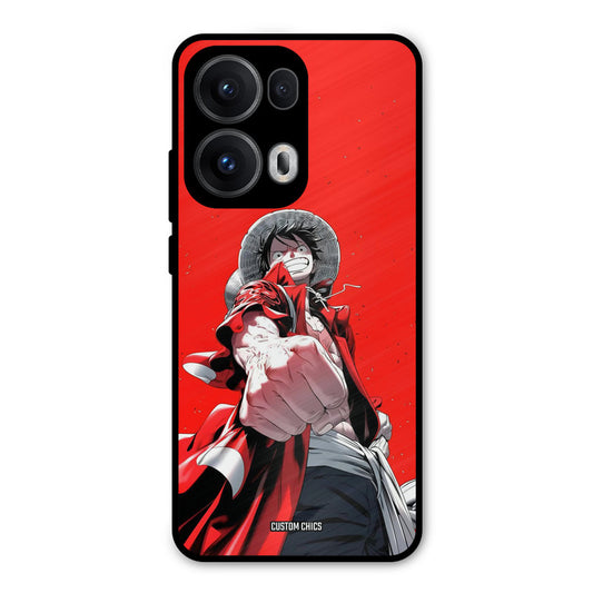 Red Luffy Oppo Reno 13 Pro 5G Mobile Back Cover - Anime PrintShield Case
