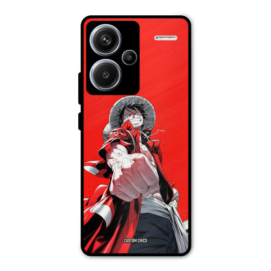 Red Luffy Redmi Note 13 Pro Plus Mobile Back Cover - Anime PrintShield Case