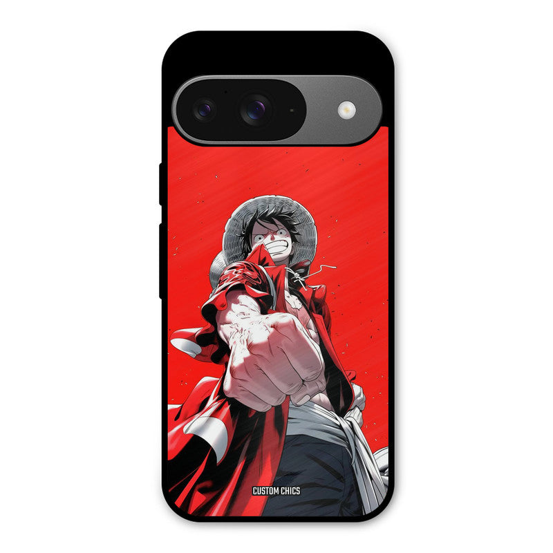 Red Luffy Google Pixel 9 Mobile Back Cover - Anime PrintShield Case