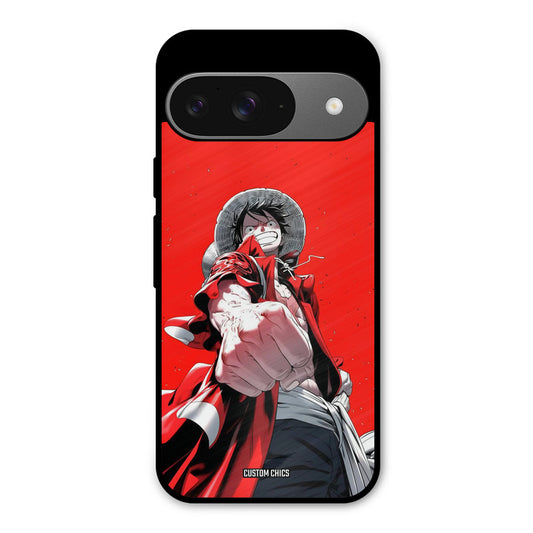 Red Luffy Google Pixel 9 Mobile Back Cover - Anime PrintShield Case