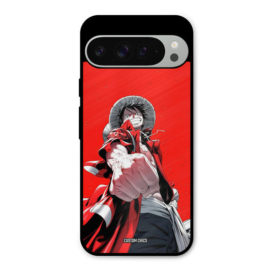 Red Luffy Google Pixel 9 Pro XL Mobile Back Cover - Anime PrintShield Case