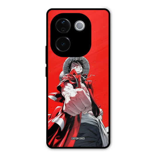 Red Luffy iQOO Z9s Pro Mobile Back Cover - Anime PrintShield Case