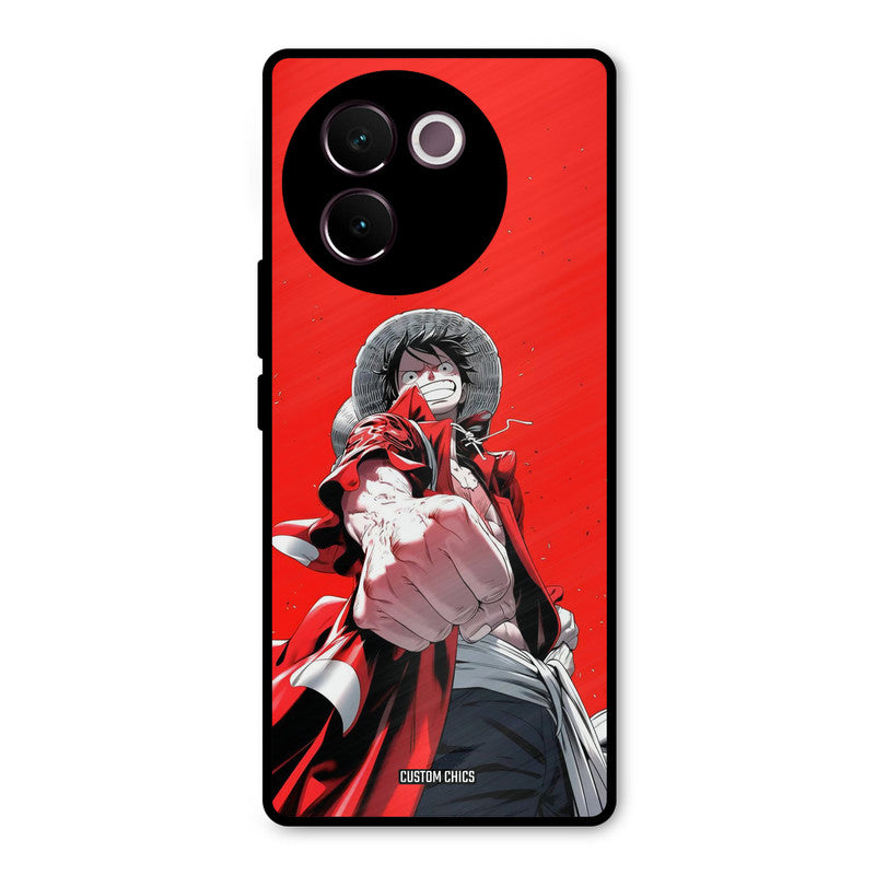 Red Luffy Vivo V30e Mobile Back Cover - Anime PrintShield Case