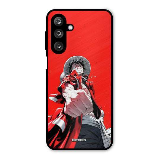 Red Luffy Samsung Galaxy M36 Mobile Back Cover - Anime PrintShield Case