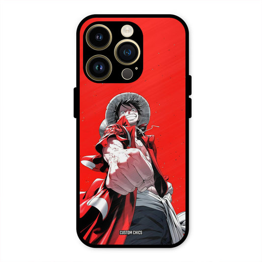 Red Luffy iPhone 14 Pro Mobile Back Cover - Anime PrintShield Case