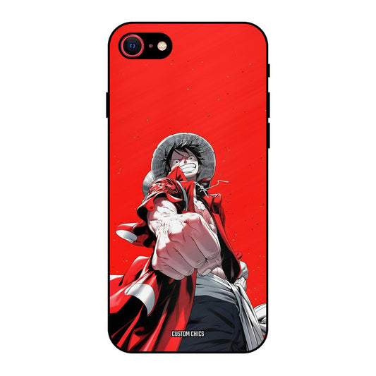 Red Luffy iPhone SE 2020 Mobile Back Cover - Anime PrintShield Case