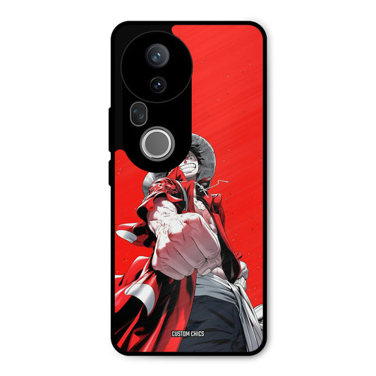 Red Luffy Vivo T4 Ultra Mobile Back Cover - Anime PrintShield Case