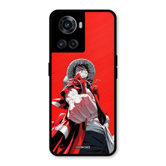 Red Luffy OnePlus 10R Mobile Back Cover - Anime PrintShield Case