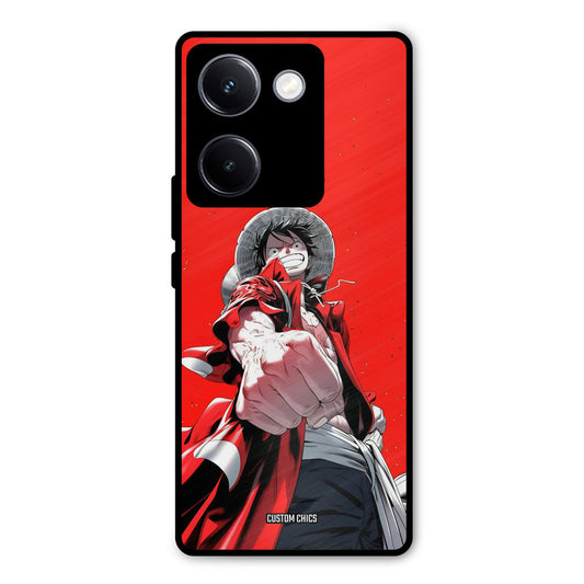 Red Luffy Vivo Y300 Plus Mobile Back Cover - Anime PrintShield Case