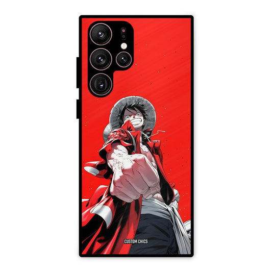 Red Luffy Samsung Galaxy S22 Ultra Mobile Back Cover - Anime PrintShield Case