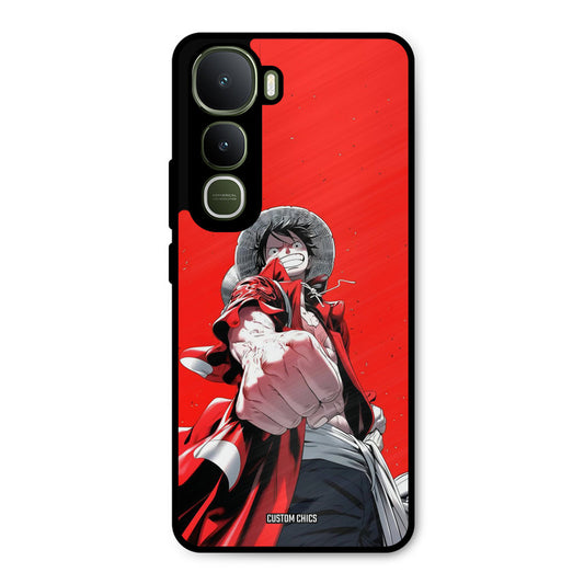 Red Luffy Vivo Y400 Mobile Back Cover - Anime PrintShield Case