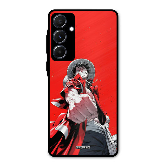 Red Luffy Samsung Galaxy A55 5G Mobile Back Cover - Anime PrintShield Case