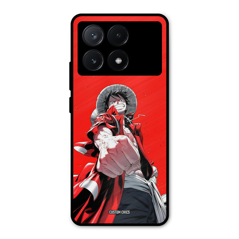 Red Luffy Poco X6 Pro Mobile Back Cover - Anime PrintShield Case