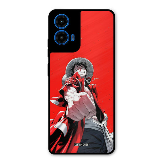 Red Luffy Moto G45 Mobile Back Cover - Anime PrintShield Case